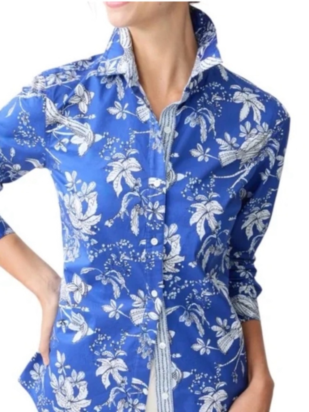 J. McLaughlin Button-Up Blouse Toucan Lois Blouse